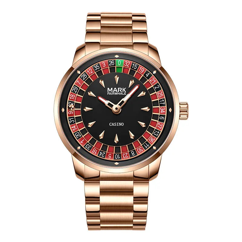 Montre Homme Mark Fairwhale – Roulette Rotative, Quartz & Aiguilles Lumineuses
