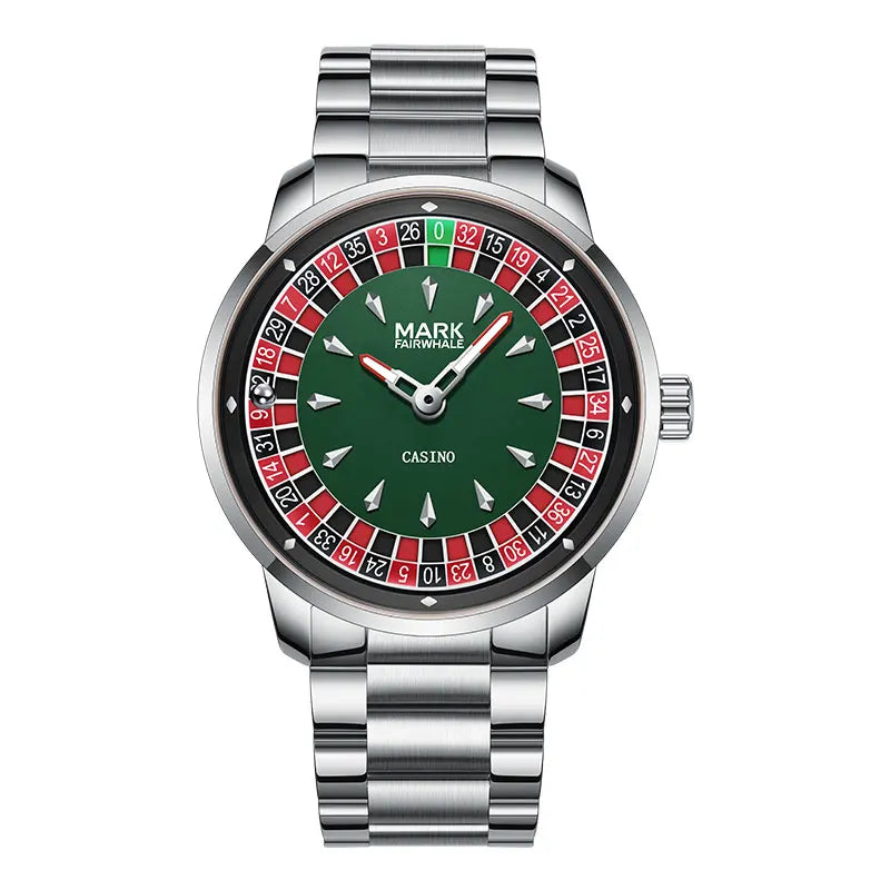 Montre Homme Mark Fairwhale – Roulette Rotative, Quartz & Aiguilles Lumineuses